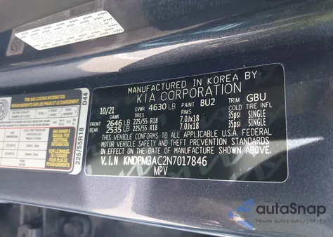 2022 Kia Sportage Lx из США, поврежденный, VIN KNDPM3AC2N7017846